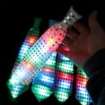 thumbnail image 2 of LED Mens Party Tie, Lights Sequins Bowtie Wedding Multiple Color, Mens Fashion Flashing Skinny Tie, for Weddings, Parties, Costumes, Halloween, 2 of 8