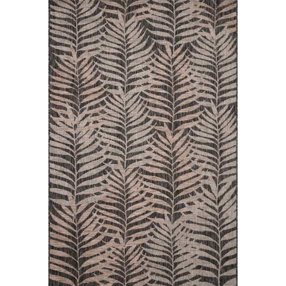 Loloi Isle Power Loomed Ie-08 Natural / Black 1'-6" X 1'-6" Swatch