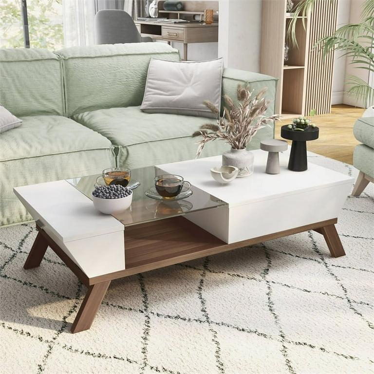 Furniture of America Soto Contemporary Wood Coffee Table with Storage in White