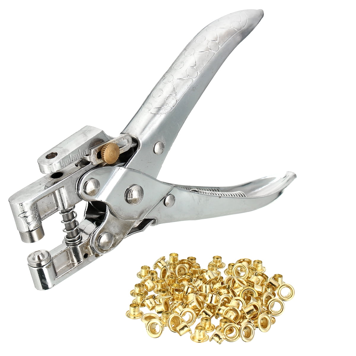 Revolving Leather Hole Punch Eyelet and Snap Setting Pliers Tool Kit