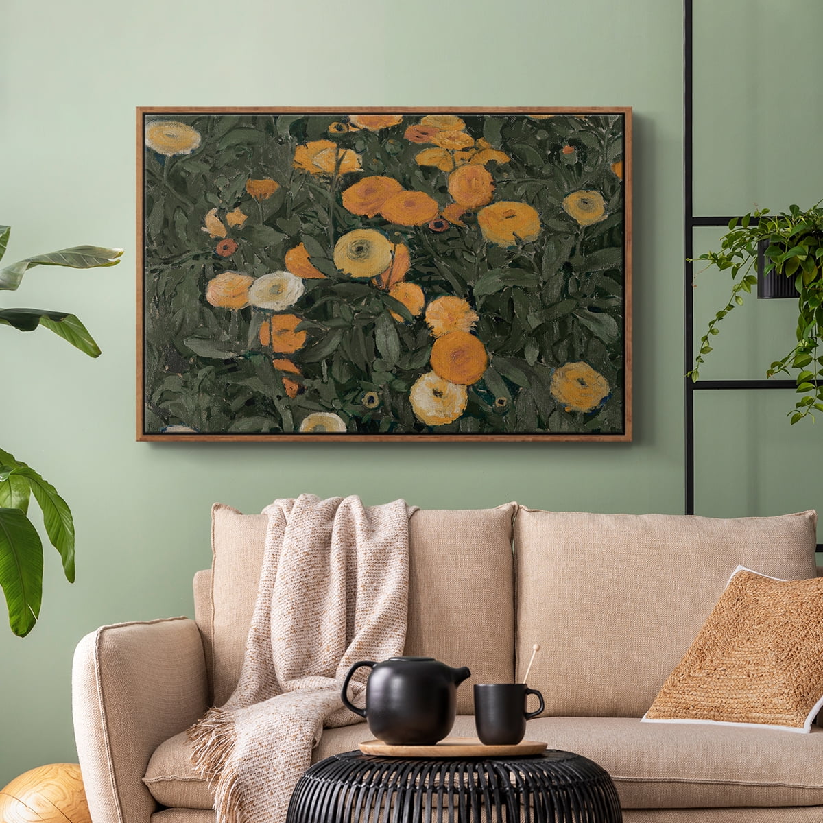 Vintage Botanical Print-LXXV By Wexford Home Framed in Walnut Wood Gallery Wrapped Canvas 27 in. x 41 in.