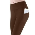 thumbnail image 6 of POROPL Brown Leggings for Women Capri Athletic Workout Gym Sports Running Yoga Leggings with Pockets, 6 of 6