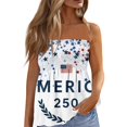 thumbnail image 3 of Womens Tube Tops Strapless Bandeau Tops Backless Sexy Tank Tops Smocked Ruffled Backless Tanks American Flag Shirt Cute Summer Style Beige L, 3 of 6