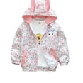 thumbnail image 3 of WOLLED Kids Girls Zip Hooded Short Jacket 1-7Y Toddler Bunny Print Tops Baby Versatile Outerwear Coats, 3 of 10