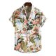 thumbnail image 2 of Camisas Deportivas Hombre Camisa floral para hombres Tropical Casual Manga corta Botón abajo Impreso Camisas de playa (White, L), 2 of 3