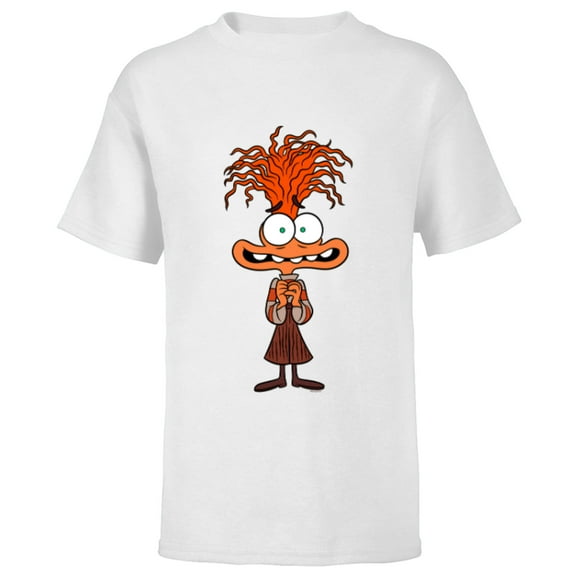 Disney and Pixar’s Inside Out 2 Toony Colors Emotion Anxiety- Short Sleeve T-Shirt for Kids - Customized-White