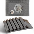 thumbnail image 1 of Placemat, 6 Pcs Of Non-slip Heat Resistant Pvc Place Mats, Washable Vinyl Placemats - Brown, 1 of 4
