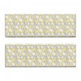 thumbnail image 2 of Luau Bench Cushion Set of 2, Hawaiian Vegetation Flowers Abstract Summertime Botanical Composition, Standard Size Foam Pad and Decorative Cover, Pale Yellow Pale Grey, by Ambesonne, 2 of 4