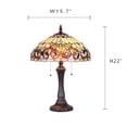 thumbnail image 5 of Vinplus Tiffany Table Lamp Bedside Reading Lamp 2-Light 16" Wide Antique Victorian Art Style Desk Lamp, 5 of 6