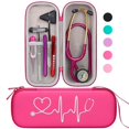 thumbnail image 1 of ER Estuche para estetoscopio para estetoscopios 3M Littmann Classic III, Lightweight II S.E, MDF Acoustica Deluxe - Espacio adicional para tijeras de vendaje de trauma EMT y linterna LED Rojo Verde, 1 of 5