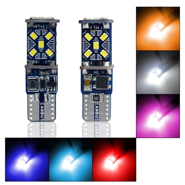 Worallymy 2 uds luz de estacionamiento de coche 6000-6500k T10 W5W bombilla de lectura de coche 5W LED lámpara de matrícula azul Worallymy JD735804680