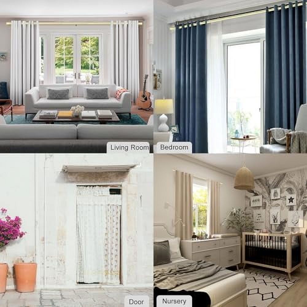Curtain Rods for Windows 16 to 200 Inches Adjustable Length 1 Inch Diameter Window Curtain Rod with Aluminium Finials, Warm Gold