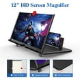 thumbnail image 6 of 12" Screen Magnifier 3D HD Cell Phone Reizen Magnifying Enlarger Projector - Foldable Stand Holder Amplifier for Movies, Videos, Gaming - Compatible with All Smartphones Black, 6 of 8