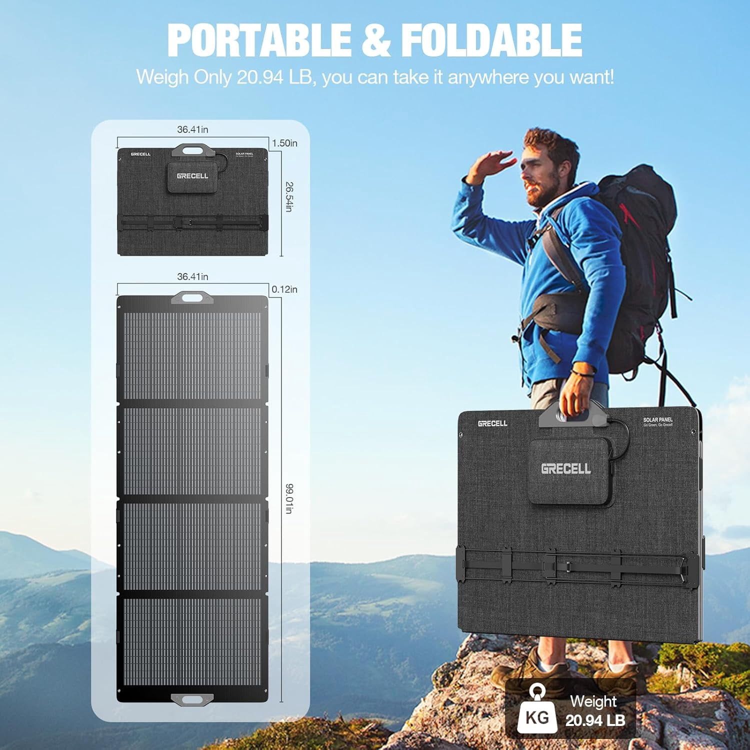 350W Portable Foldable Solar Panel for Power Station Generator, 37.4V High-Efficiency Power Backup for Outdoor Activity Van Camper