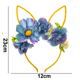 thumbnail image 2 of Diadema de orejas de conejo de Pascua con tiara de flores para mujeres niñas Adepaton CPB-DE-LYY967-4, 2 of 5