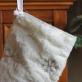 thumbnail image 3 of Northlight 18" White Fur Christmas Stocking with Silver Sequined Snowflakes, 3 of 4