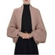 thumbnail image 2 of Suéter de cuello redondo de color sólido de manga larga de moda para mujer, 2 of 3