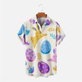thumbnail image 2 of Ichuanyi Womens Swimsuits Clearance Men's Lapel Pocket Less Easter Digital Print Short Sleeve Shirt Ichuanyi Ichuanyi, 2 of 5