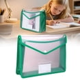 thumbnail image 3 of Clearance Under $4! 3D Transparent Buckle File Bag A4 Green Plastic File Folders Zipper Document Bags, 3 of 5