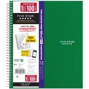 Five Star Wirebound Notebook, 1 Subject, Wide Ruled, Forest Green (930010CE1-WMT)