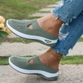 thumbnail image 6 of BRGZLK Women Slip On Shoes Fashion Versatile Closed Toe Breathable Mesh Walking Shoes Summer Trendy Lightweight Comfortable Plus Size Mule Army Green 6, 6 of 8