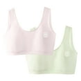 thumbnail image 2 of BLTIBY 3PC Cotton Girls Training Bra Crop Cami Training Seamless Printed Bras with Cheast Pads for Teens Comfortable Fashion Bralette Mint Green 7-13 Years, 2 of 9