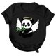 thumbnail image 1 of Camiseta estampada de manga corta con estampado de animales para mujer, cuello redondo, informal, suelta, blusas, camisas, túnicas Pompotops hkajfhjk462392, 1 of 5