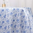 thumbnail image 2 of Efavormart 120 Inch Satin Round Tablecloth, Washable Linen Table Cover, Decorative Silky Fabric for Wedding, Party, Banquet Events - Floral Blue, 2 of 9