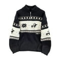 thumbnail image 2 of Men's Christmas Sweater Casual Long Sleeve Quarter Zipper Tops Cozy Fall Winter Outfits Navy 2XL, 2 of 4