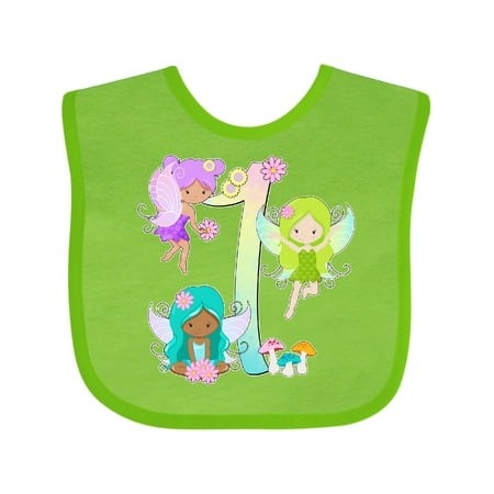 

Inktastic Flower Fairies First Birthday Gift Baby Boy or Baby Girl Bib