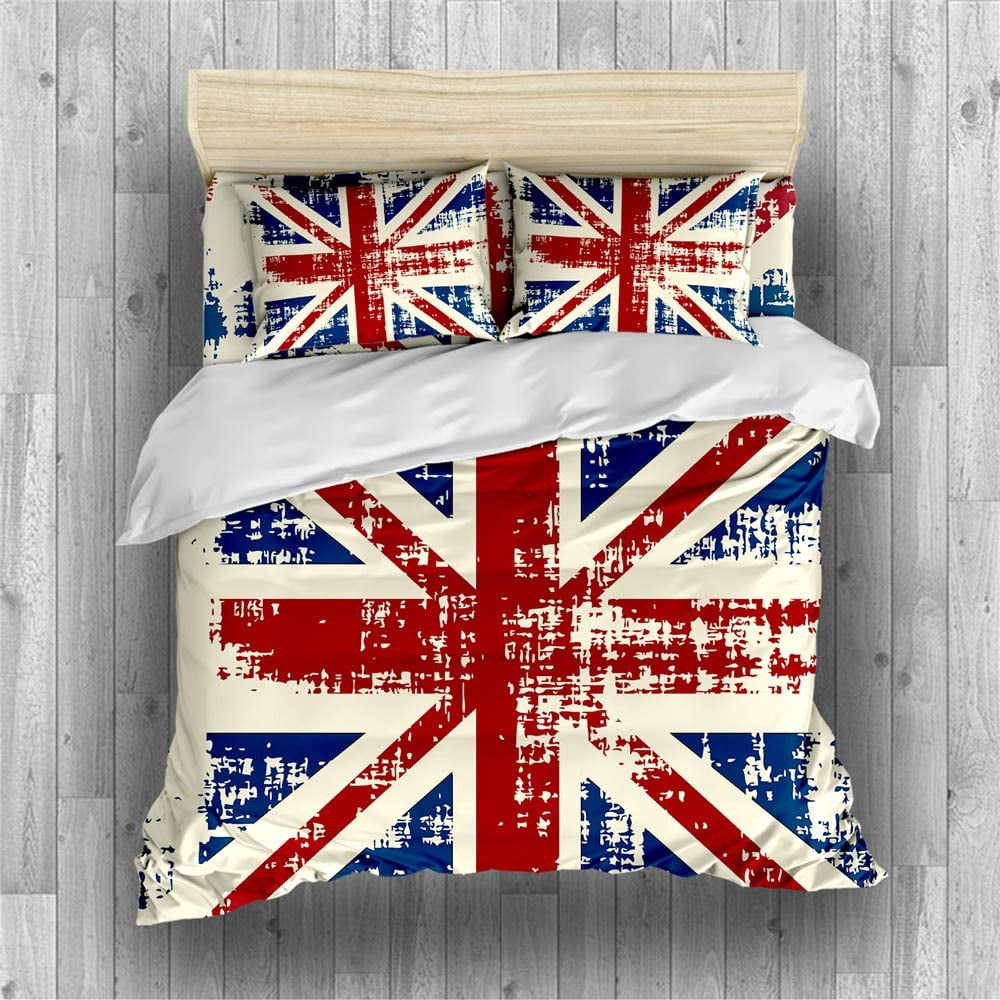 British Flag Duvet Cover Set The Union Jack Bedding Big Ben Vintage