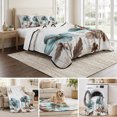 thumbnail image 6 of Queen Quilt Set 90''x96'', Vintage Flowers Lightweight Summer Bedspread Coverlet Set with 2 Pillow Shams, Teal Blue Floral Nature Butterfly Breathable All Season Quilt Bedding for Bedroom/Guest Room, 6 of 9
