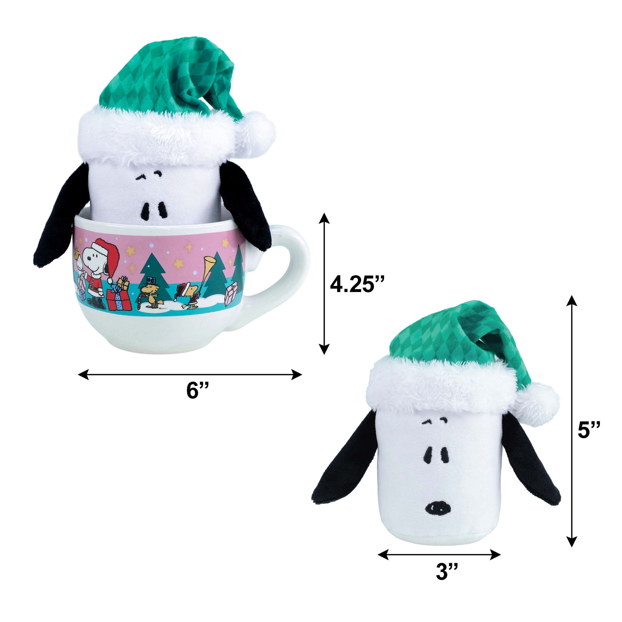 Peanuts Snoopy Christmas Plush in Holiday Mug – Festive Gift Set