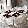 thumbnail image 4 of Placemats Set of 6, Red Black Geometric Circle Place Mats Modern Abstract Lines Tablemats Washable Placemat Table Decoration for Kitchen Table Dinner Party Home Decor Indoor Outdoor 13x19 Inch, 4 of 9