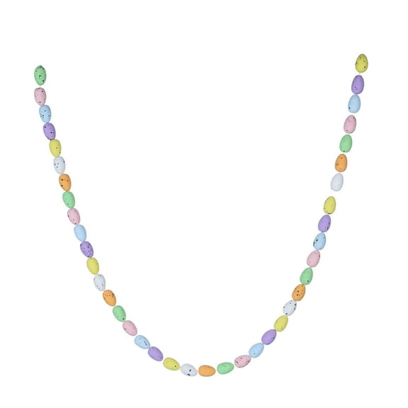 6 Ft Easter Speckled Egg Garland, Pastel Colored Hanging Banner, Spring Decorative Garland for Mantel, Fireplace, Wall, Party Backdrop, Easter Egg Décor for Home, Spring Celebration (Multicolor)