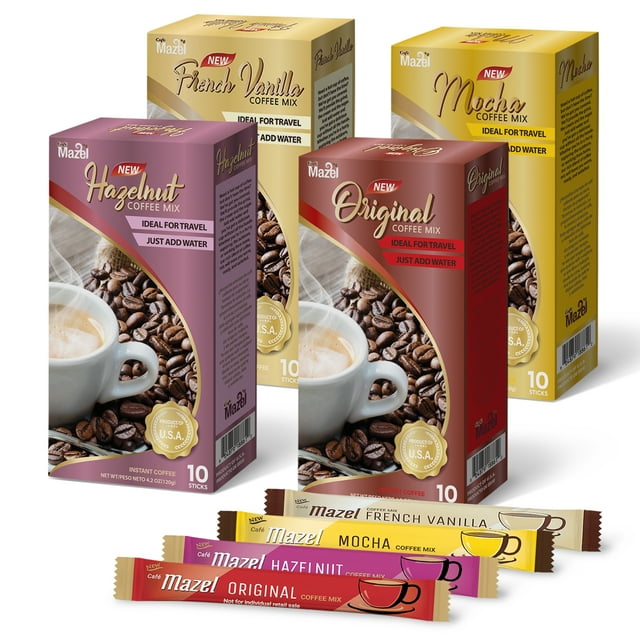 Cafe Mazel 3 in 1 Instant Coffee Mix, Value Pack 40 Sticks Original