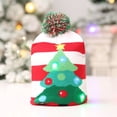 thumbnail image 2 of Gorro de invierno cálido y suave de punto navideño, gorro con luz LED para niños y adultos (árbol de Navidad), 1 ud., 2 of 2