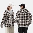 thumbnail image 5 of Fotbe Black Plaid Heart Men's Women's UPF 50+ Sun Protection Jacket Hooded Cooling Shirt with Pockets Hiking Outdoor Performance-Medium, 5 of 8