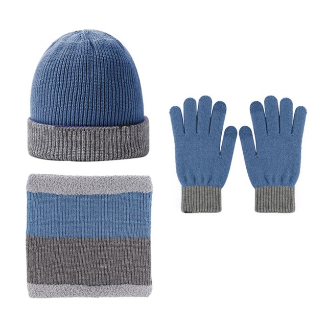 Gorro de invierno, bufanda, guantes con pantalla táctil, conjunto para hombres y mujeres