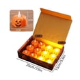 thumbnail image 3 of Halloween Mini Pumpkin Candle Lights—12 Pack, Flameless Short Electronic Candles for Halloween Party Home Indoor Decorations, 3 of 6