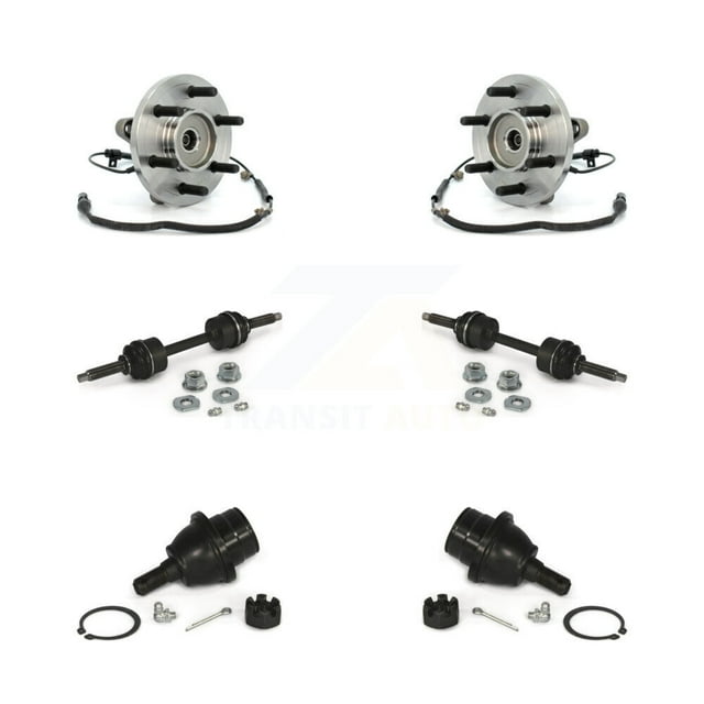 Transit Auto Front Hub Bearing Lower Ball Joint and Sway Bar Stabilizer Link Kit for Car Ford F-150 with 6 Lug Wheels Without Heavy Duty Payload Package - Left Right Side (Driver Passenger) K77-102199