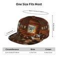 thumbnail image 2 of Adjustable Baseball Cap, Log Cabin Inside Flat Bill Trucker Flat Brim Hats Dad Hat for Men Women - Snapback Hat Adjustable Size, 2 of 7