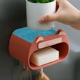 thumbnail image 4 of WEUVEB Soporte De Jabón Montado En Pared Rosa Con Drenaje Auto Y Fácil Instalación Sin Taladro, 4 of 8