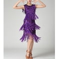 thumbnail image 4 of Whitewed Flapper Dance Dancing Fringe Performance Group Dresses for Shows Adults Purple, 4 of 5