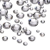Outus 1000 Pieces Clear Flat Back Rhinestones Round Crystal Gems 1.5 mm - 5 mm, 5 Sizes
