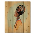 thumbnail image 3 of Designart 'Portrait of African American Woman With Turban II' Modern Print on Natural Pine Wood, 3 of 5