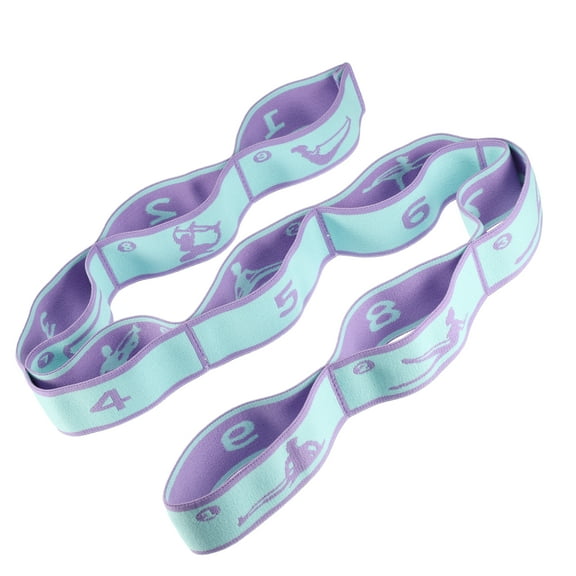 Unique Bargains Yoga Stretching Band Yoga Stretch Strap with 9 Loops Elastic Exercise Band Expandable Fitness Strap Blue