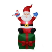 6FT Inflatable Santa Claus Model with Blower Lights Ground Stakes for Garden Yard Christmas Holiday Decoration