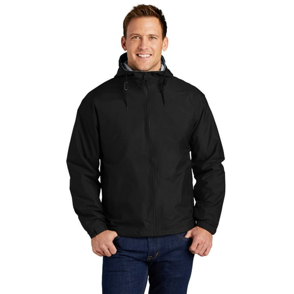 Port Authority JP56 Mens Team Jacket, Black & Light Oxford - Extra Small