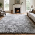 thumbnail image 3 of Area Rugs for Living Room Bedroom, 8'x10' Soft Fluffy Shag Indoor Floor Carpet for Living Room Bedroom Dining Room Office Home Decor, Dark Gray, 3 of 6